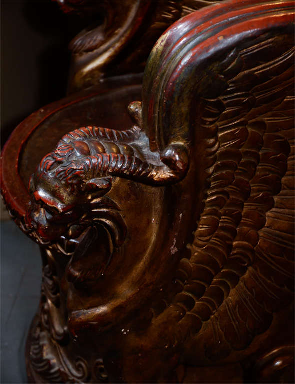 A Gilt Painted Terra-Cotta Griffin Throne Chair after the Design For Sale 3