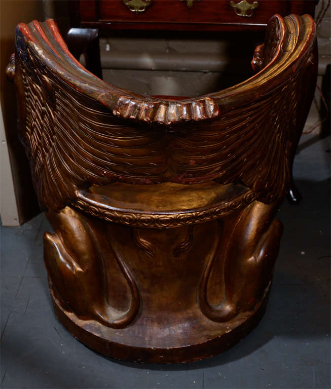 A Gilt Painted Terra-Cotta Griffin Throne Chair after the Design For Sale 4