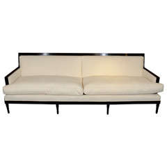 An Ebonized 1940s Louis XVI Style Upholstered Sofa