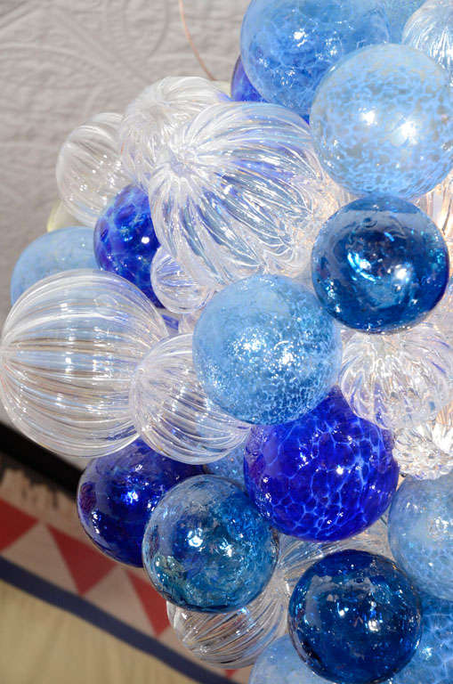 Contemporary Large Glass Bubble Chandelier
