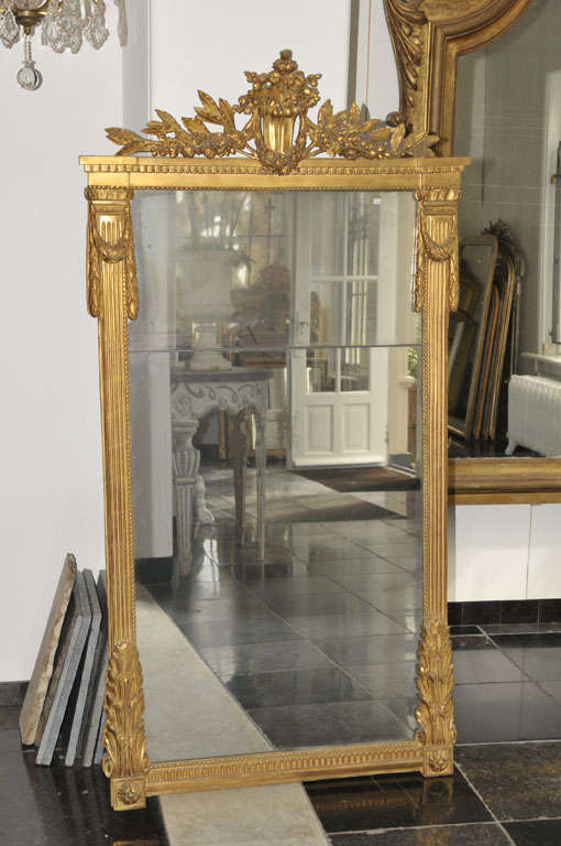 18th Century and Earlier A large 18th century French Louis XVI giltwood mirror, circa 1780