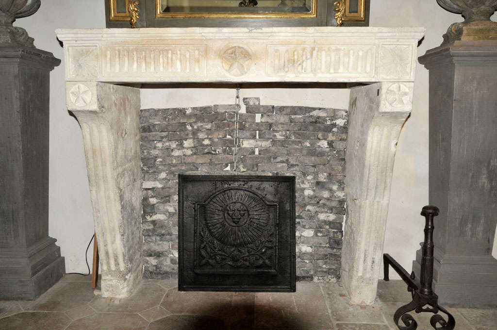 Limestone French fireplace