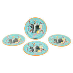 Set of 4 Majolica Sea Shell Plates by Wedgwood, England 1882