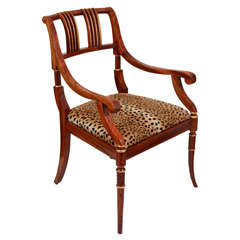 Vintage Yale Burge  Zebrawood Armchair, c. 1975