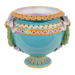 English Majolica Jardiniere by Minton, Stamped 1882