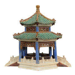Chinese Glazed Earthenware Model of a Pagoda, 20th C.