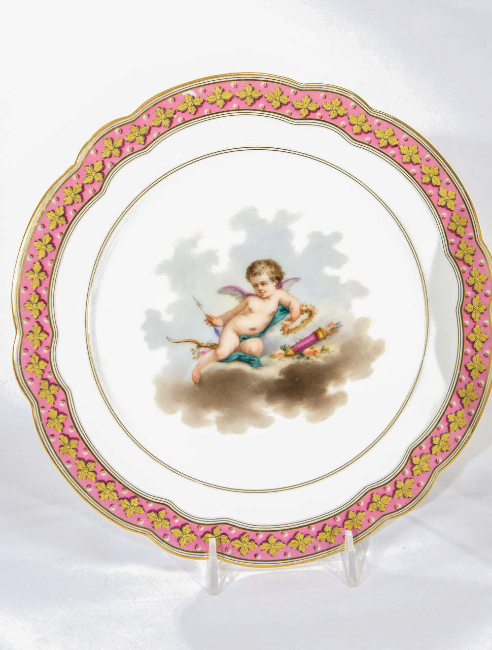 Set of 10 Choisy Sevres-Style Cabinet Plates With Putti 1