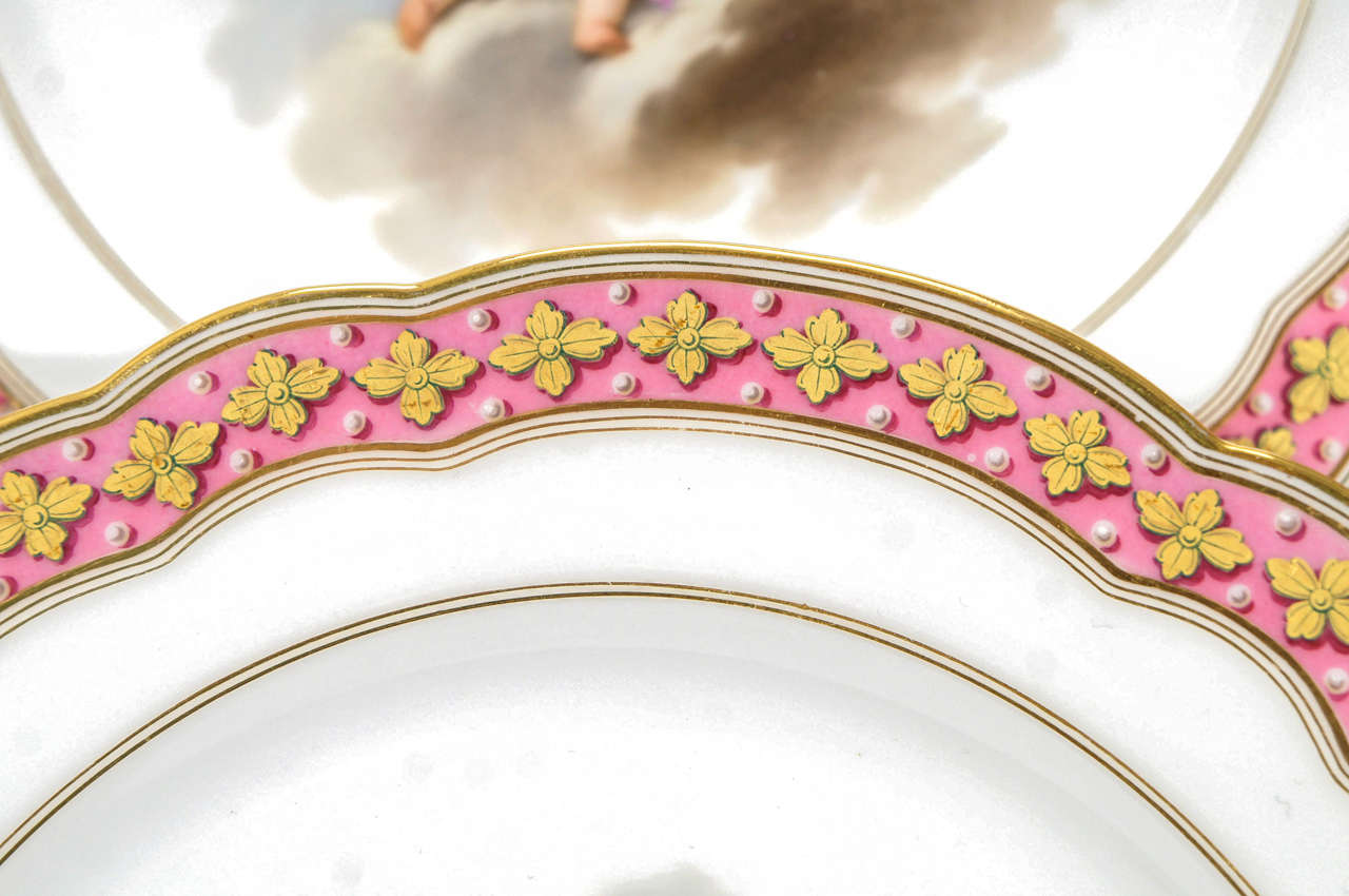 Set of 10 Choisy Sevres-Style Cabinet Plates With Putti 3