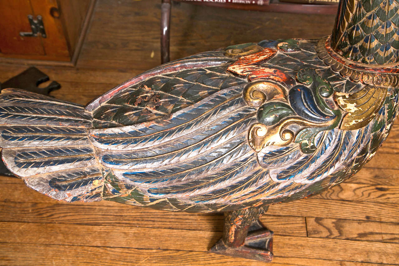 Unknown Two Hundred Year Old Wooden Statue of a Royal Goose For Sale