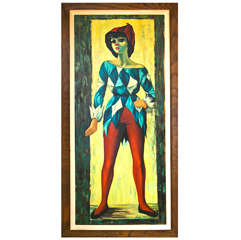 Vintage Oil Painting - Henry Mommard " The Jester"
