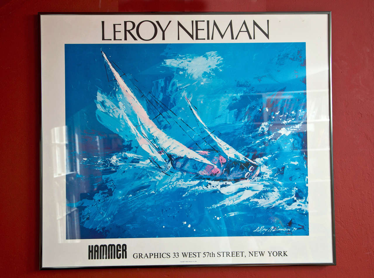 LeRoy Neiman Framed Print of Sailboat Racing For Sale 1
