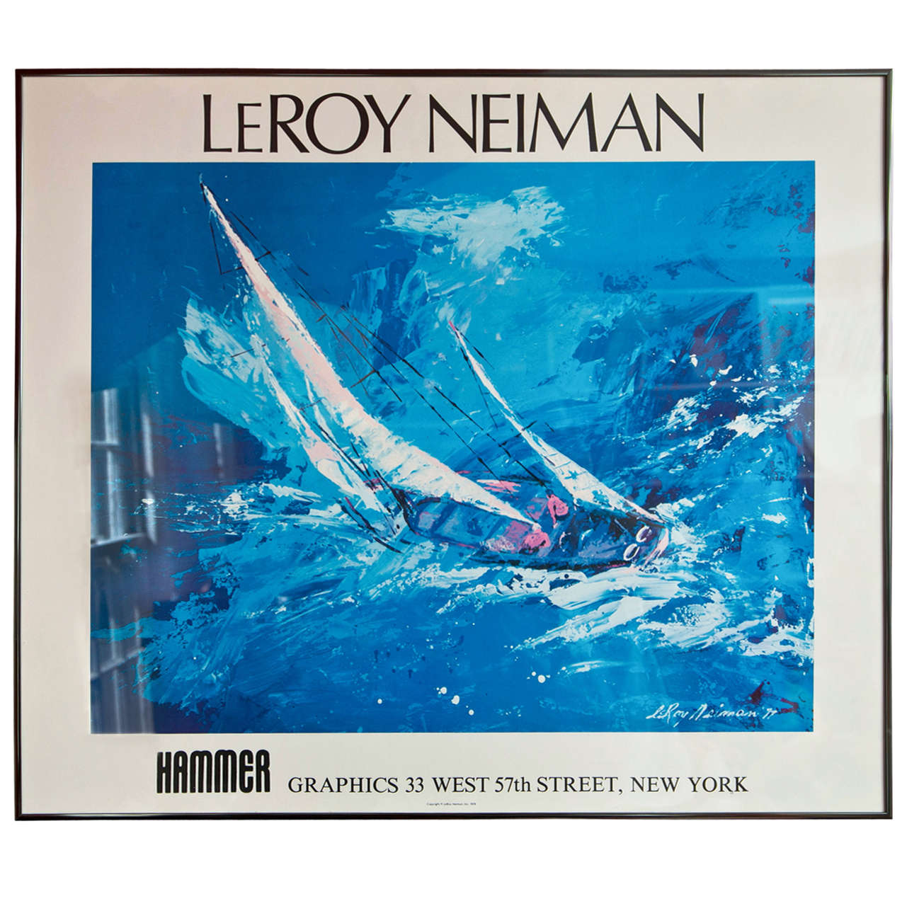 LeRoy Neiman Framed Print of Sailboat Racing For Sale