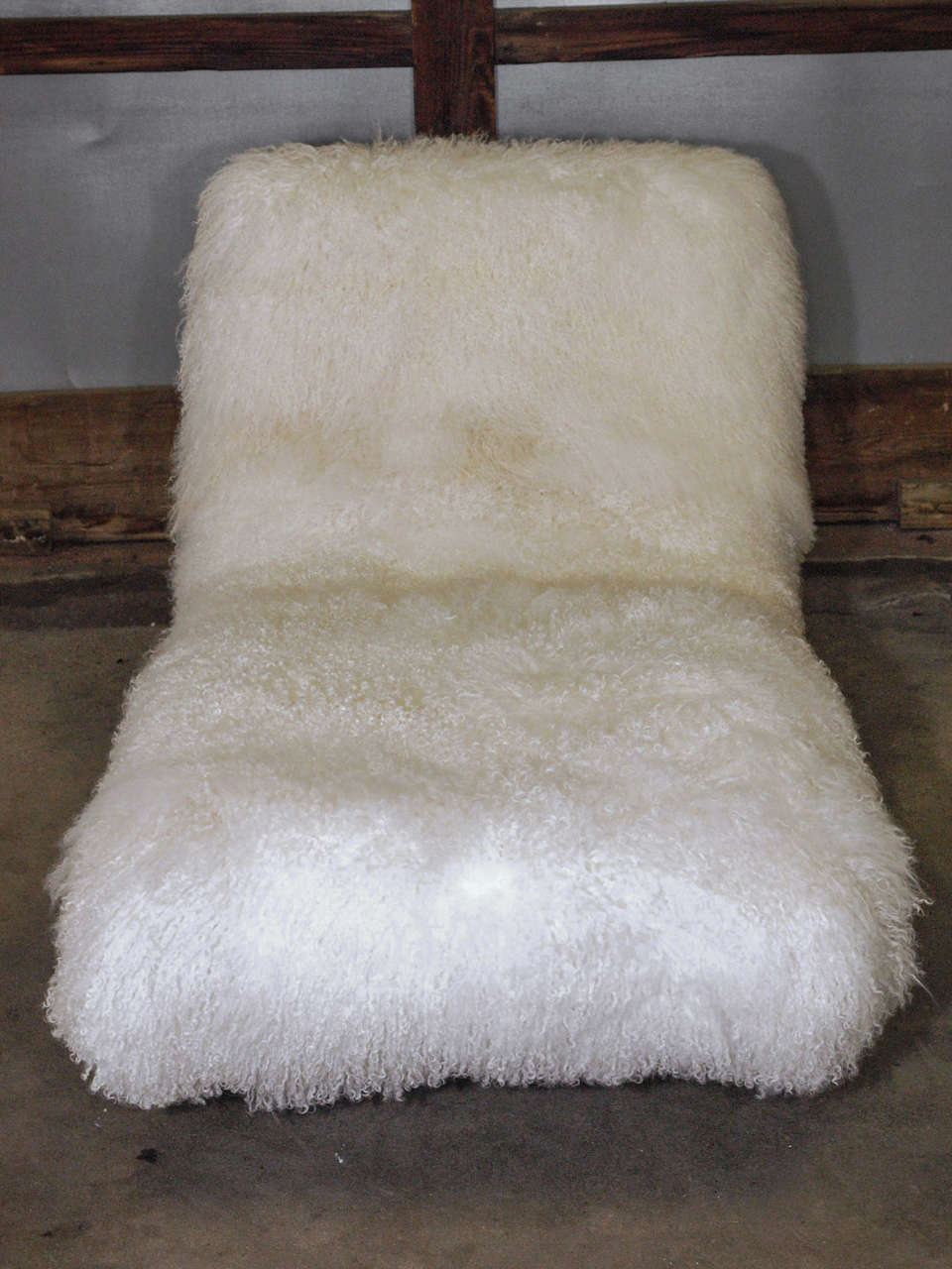 Elegant Adrian Pearsall Chaise Lounge in Silky Argentine Mongolian Goat Hide 1