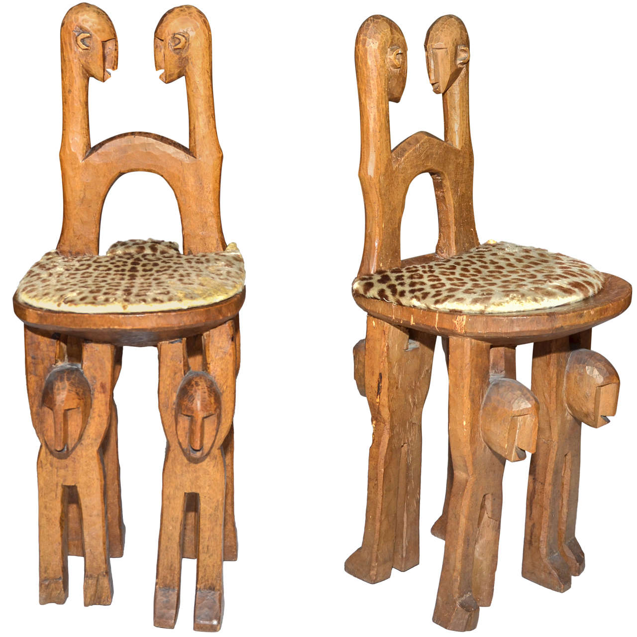 Two 1920s African Chairs from the Bambaras Tribe in Mali For Sale at