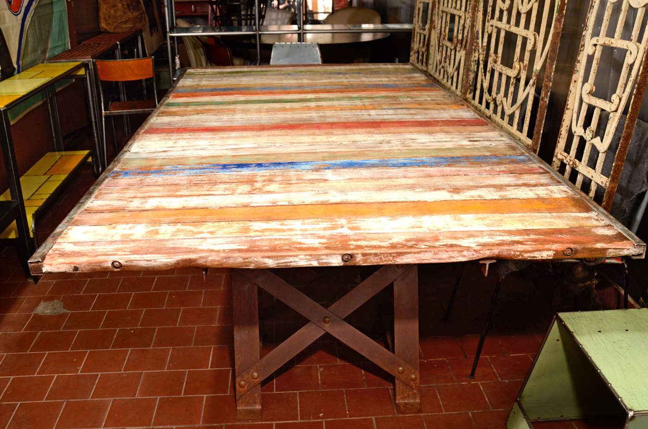 Old weathered wood with original hand-painted design.