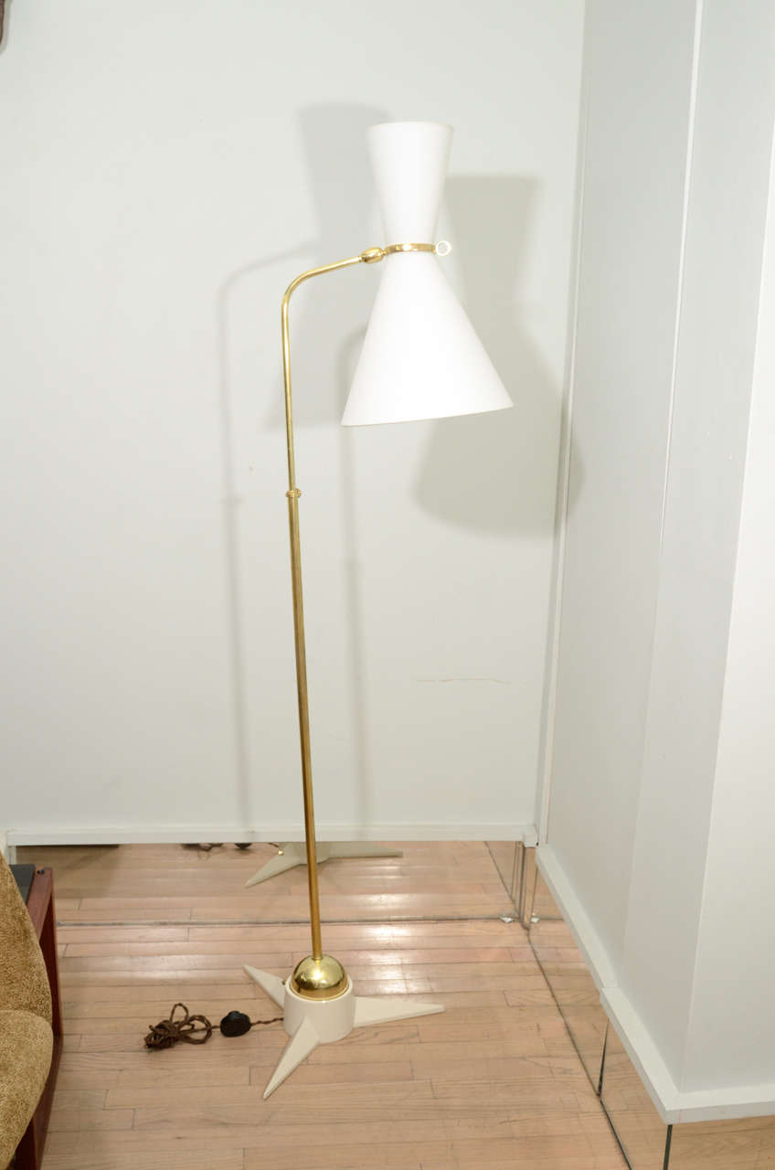 Mid-Century Modern Pair of Robert Mathieu Floor Lamps For Sale
