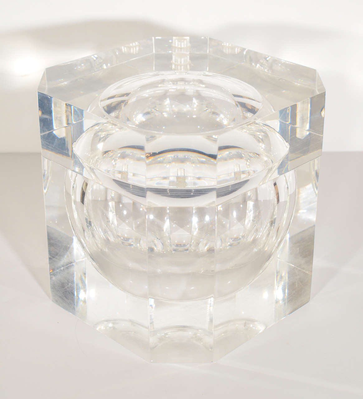Modernist Lucite Octagonal Ice Bucket in the Manner of Alessandro ...
