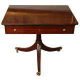 Antique An English George III Square Table with Hinged Lift Top