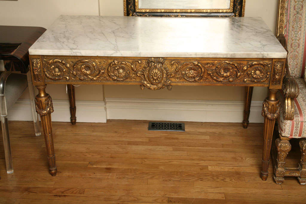 A Rectangular French Louis XVI Style Center Table / Console