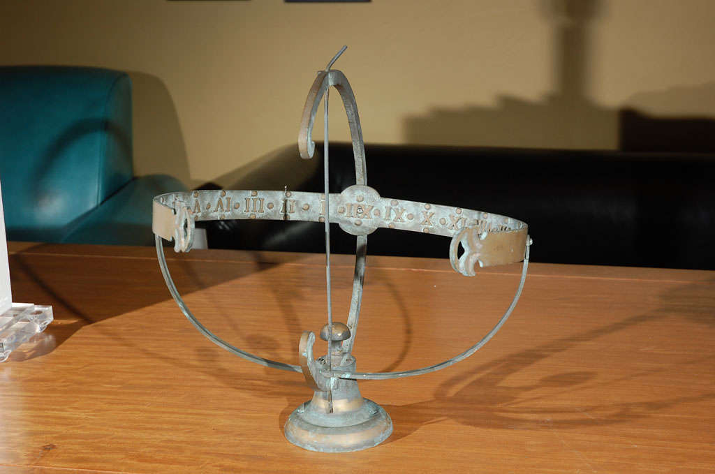 Bronze Armillary with very nice aged green Patina.