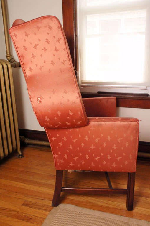 American Boldly Figured Wingback Chair