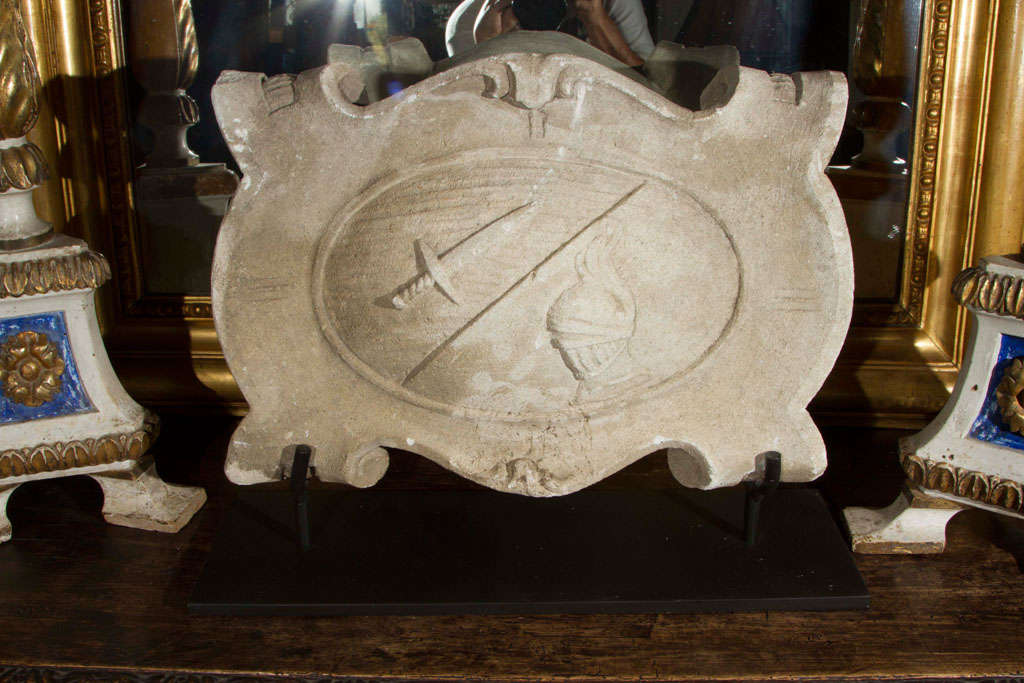 18th c Iron coat of arms .Italian.