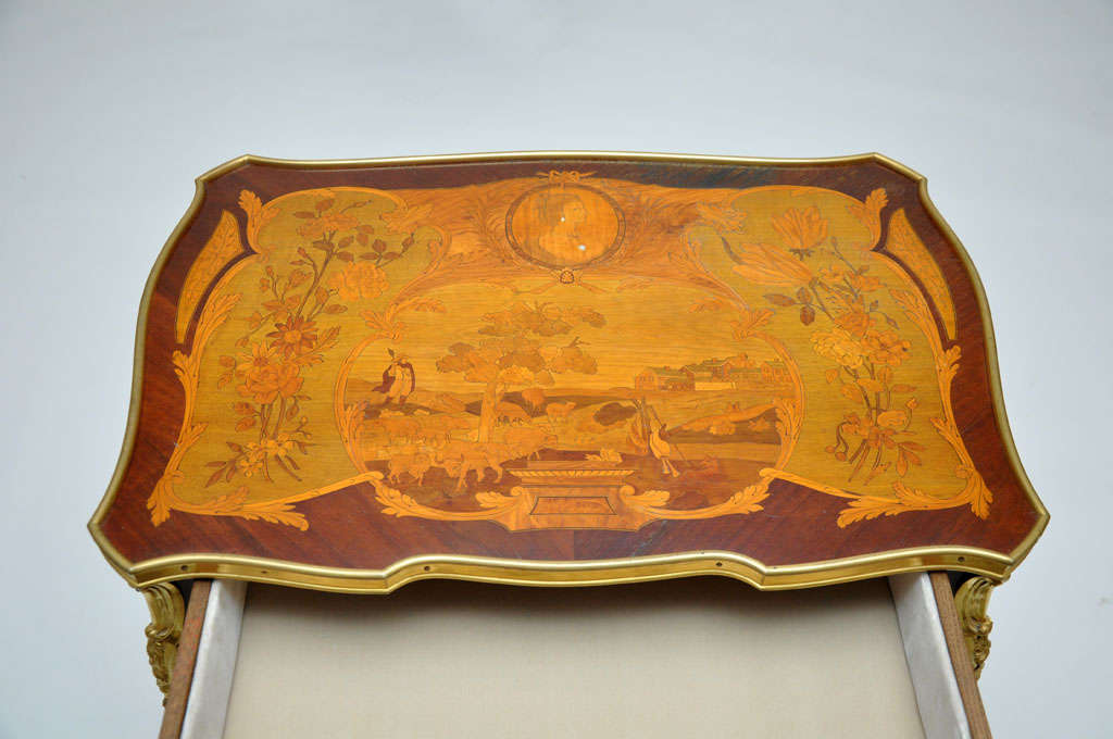 German Rococo Marquetry Gueridon Table or Occasional Table after Roentgen, Paris, 1850 For Sale