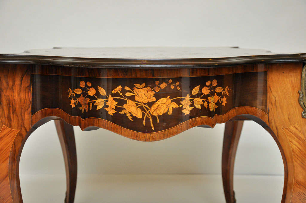 Baroque Italian Marquetry Center Table  For Sale