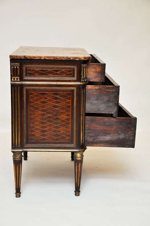 Inlay Petite Neoclassical Style Chest of Drawers or Commode, France, 1850 For Sale