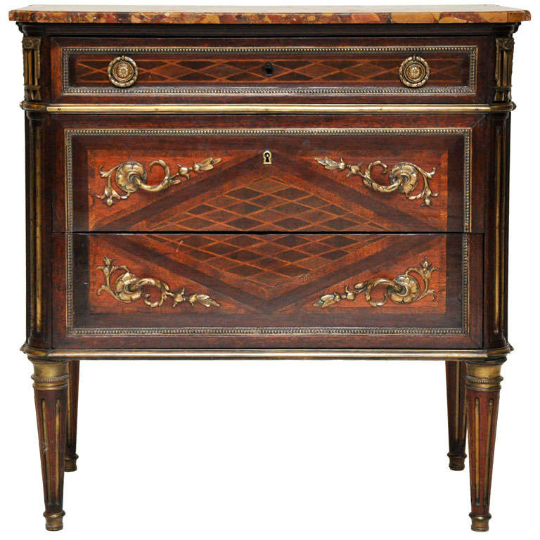 Petite Neoclassical Style Chest of Drawers or Commode, France, 1850 For Sale
