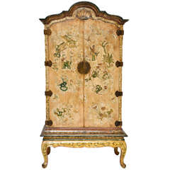 Antique English Chinoiserie  Armoire