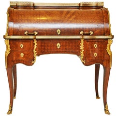 bureau à cylindre / Table d'écriture du 18ème siècle de style transitionnel français