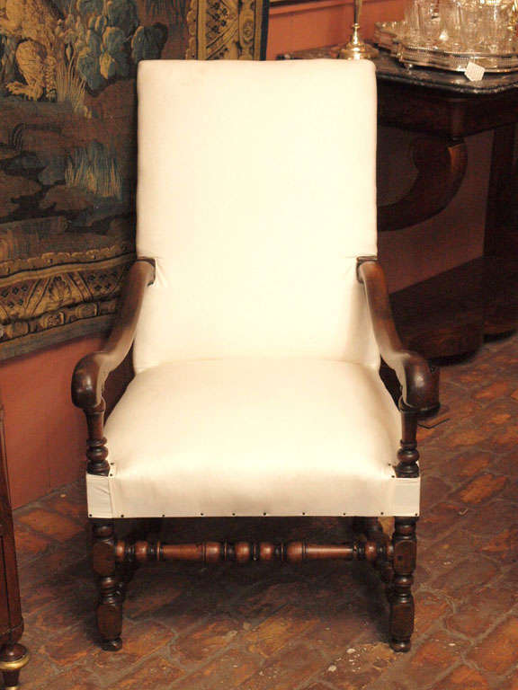 French Louis XIV Period Walnut Armchair