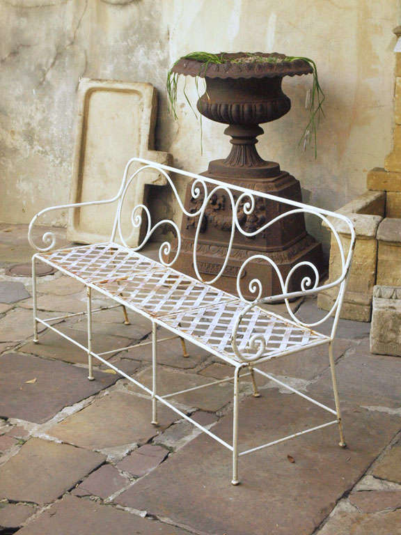 Late 19th Century French Iron Garden Bench