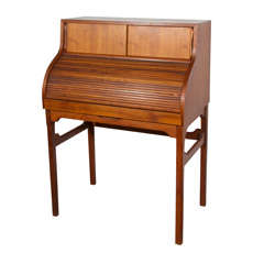 Brown Saltman Petite Roll Top Writing Desk