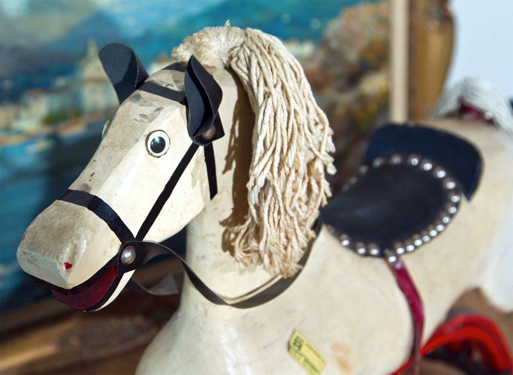 American Child's Folk  Art  Rocking  Horse For Sale