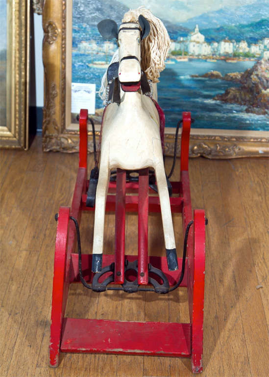 Child's Folk  Art  Rocking  Horse For Sale 3
