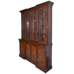 English Georgian Style  Mahogany Breakfront