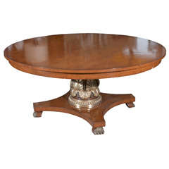 Russian Style Round 68" Dining Table Gilt Base