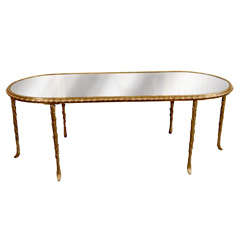 Mirrored coffee table by Bagues, French 1940s