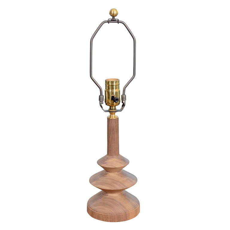 Minor Turned Walnut Table Lamp
