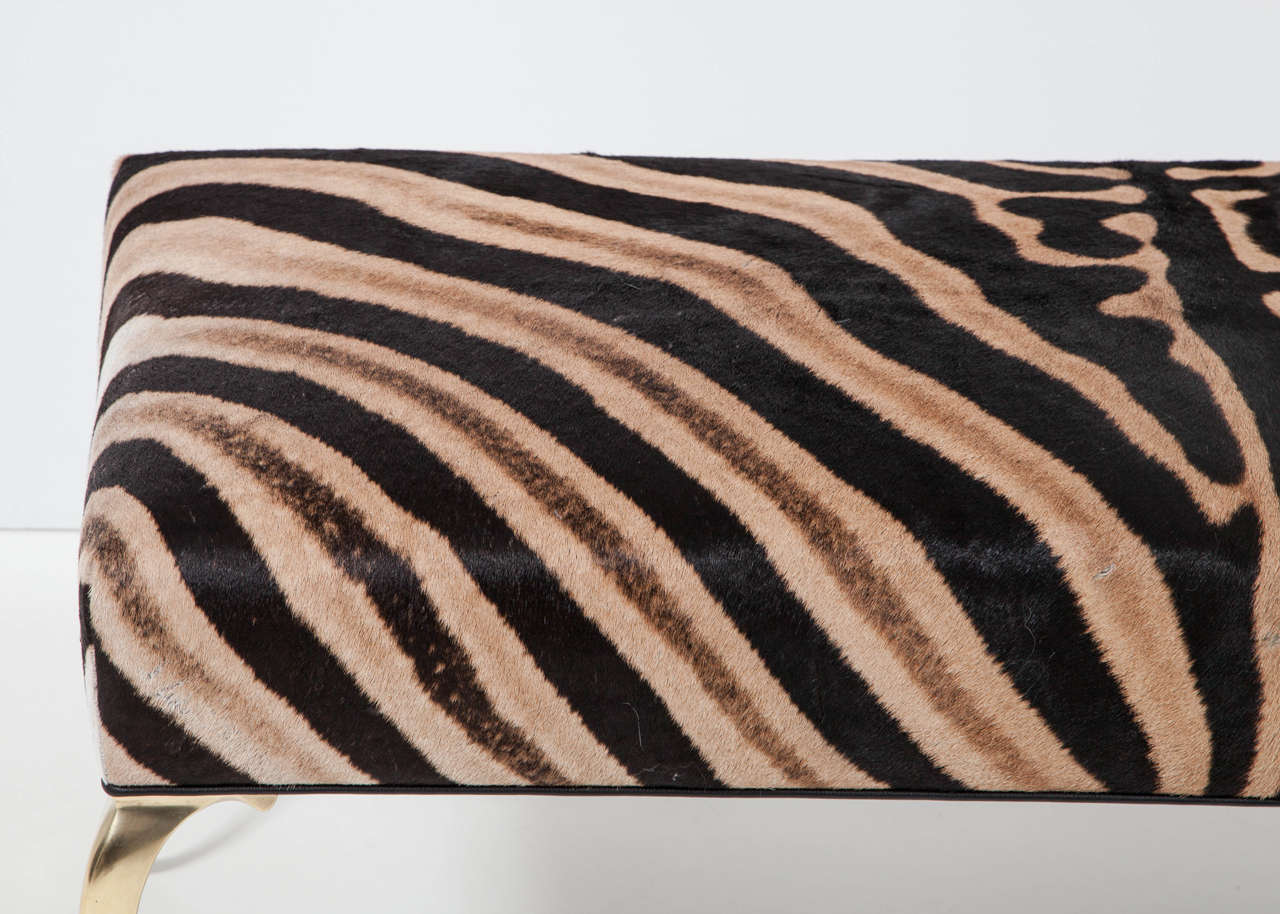 Mid-Century Modern Zebra Bench or Ottoman