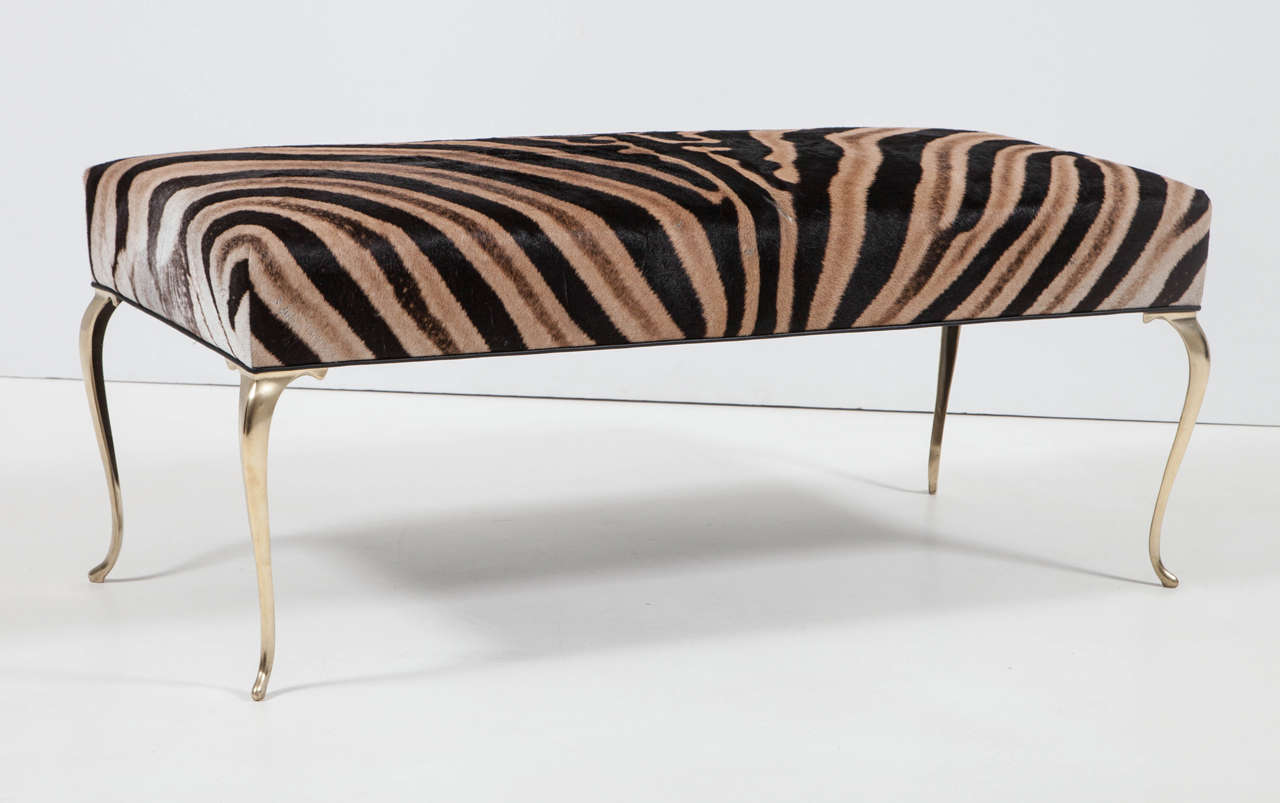 Zebra Bench or Ottoman at 1stDibs zebra bench ottoman
