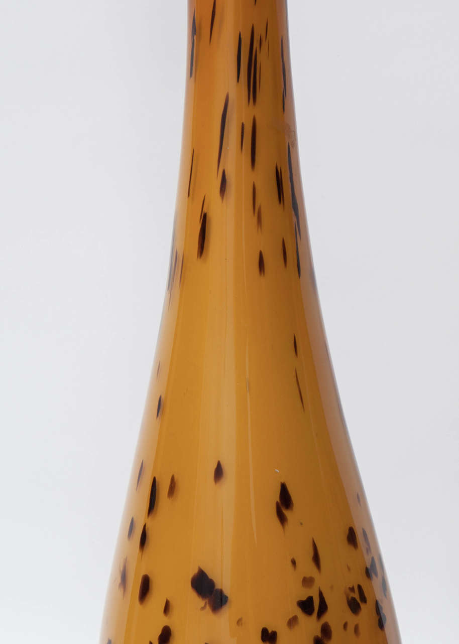 20th Century Pair of Murano Glass Tortoise Shell Lamps