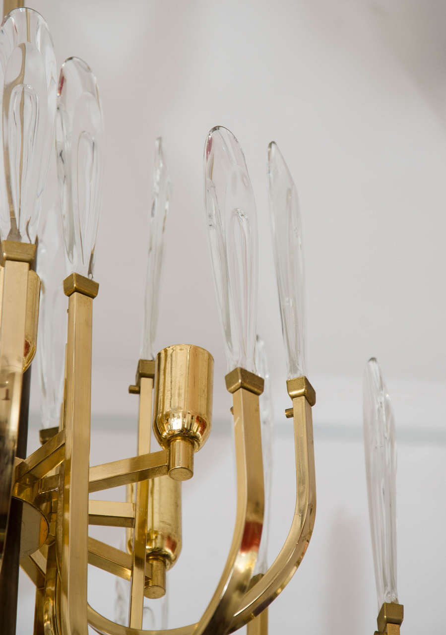 Sciolari Brass Chandelier In Good Condition For Sale In London, GB