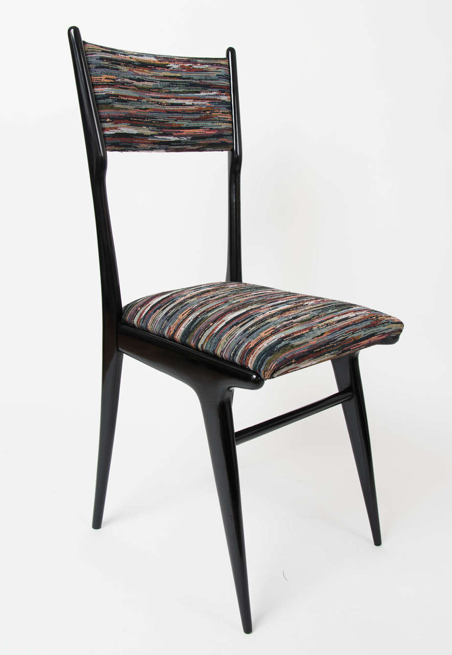 Mid-Century Modern Set of Six Italian Dining Chairs