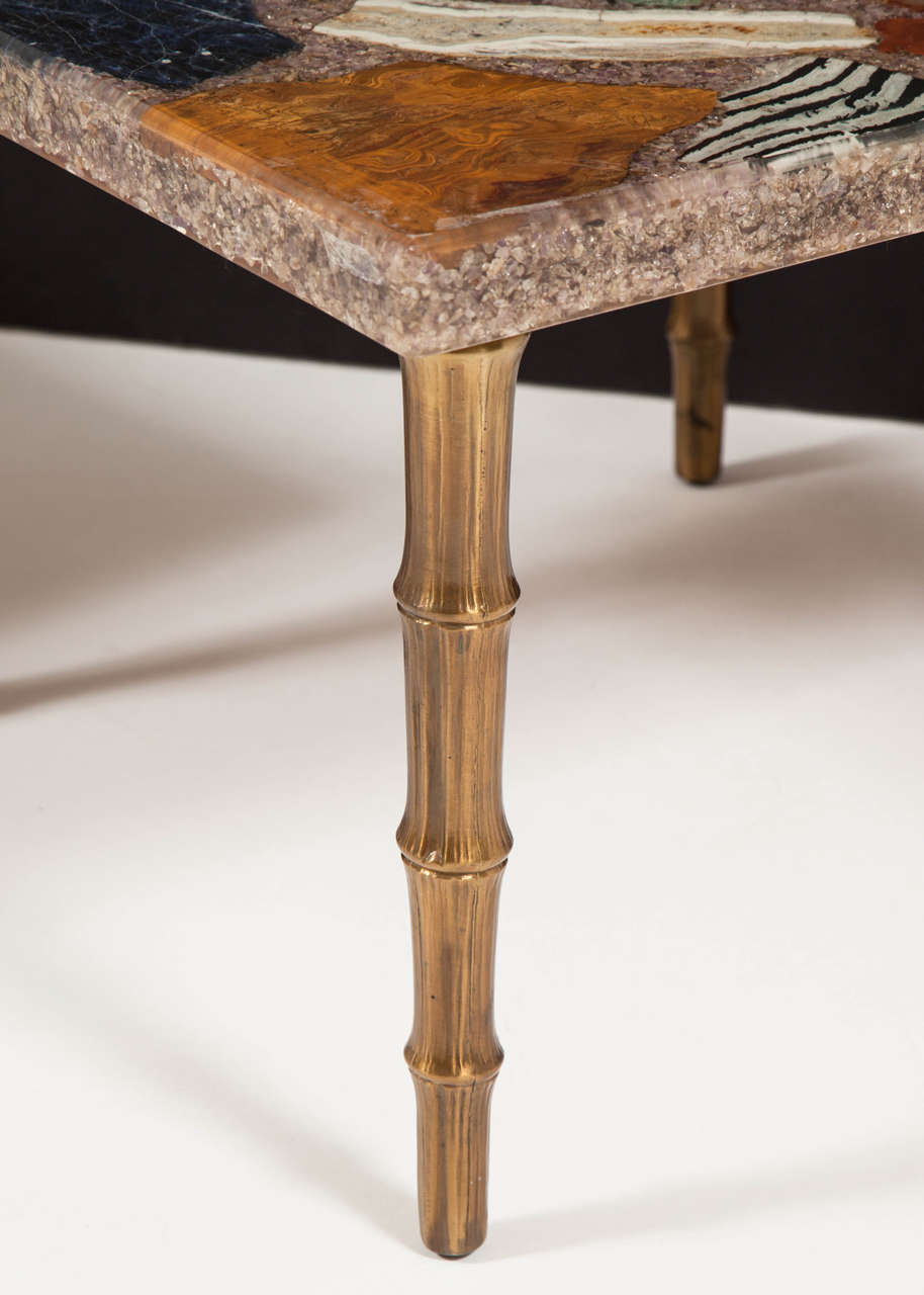 20th Century Pair of Semi-Precious Stone Inlay Side Tables