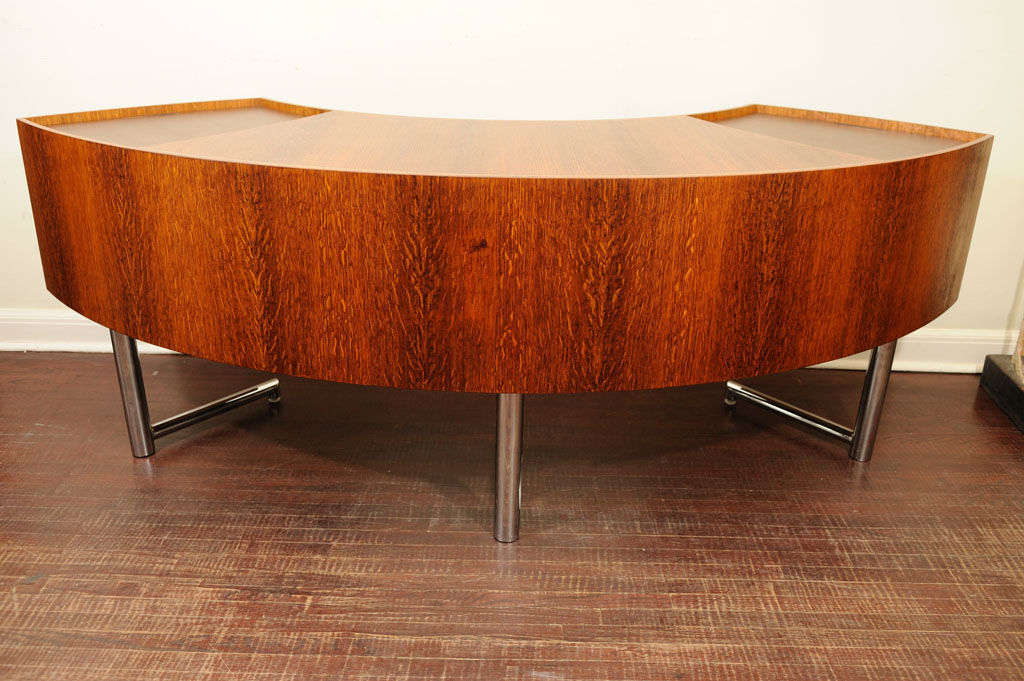 Leif Jacobsen Curved Wood Desk. 1