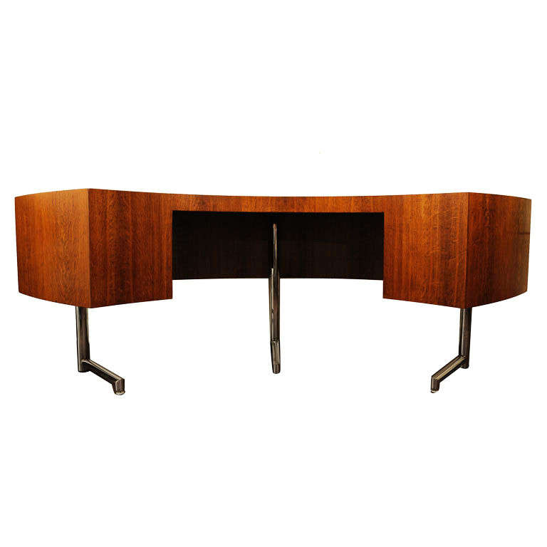 Leif Jacobsen Curved Wood Desk. at 1stDibs