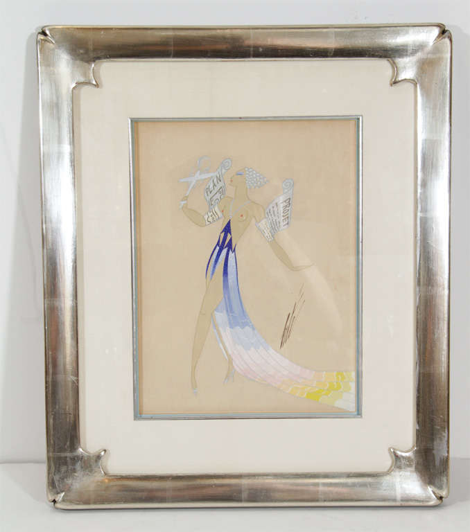 Art Deco Gouache On Paper By Erte [Romain de Tirtoff]
